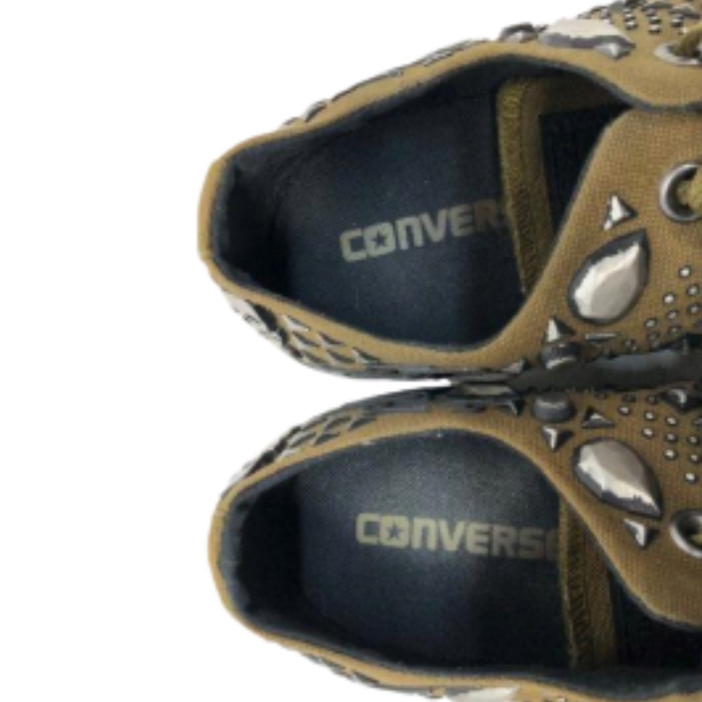 Converse Chuck Taylor PU army green studded sneakers size 9.5 - Picture 7 of 11